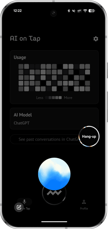 Sentien App - Active AI call